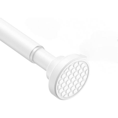 Barre de douche télescopique 70-120 cm, sans perçage, idéale pour salle de bain, fenêtre, armoire, blanche (1/5)
