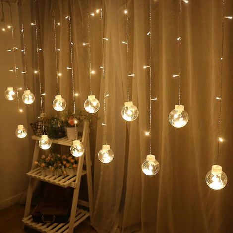 Boules lumineuses à vœux, décorations de fenêtre pour intérieur et extérieur, chambre, jardin, anniversaire, mariage, fêtes (blanc chaud) A927-28 (1/5)
