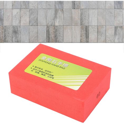 Diamantschwamm Nr. 60 mit strukturierter Oberfläche zur manuellen Reinigung von Glas- und Steinkanten, zum Abschrägen und Polieren, galvanisierter Reinigungsblock (1/5)
