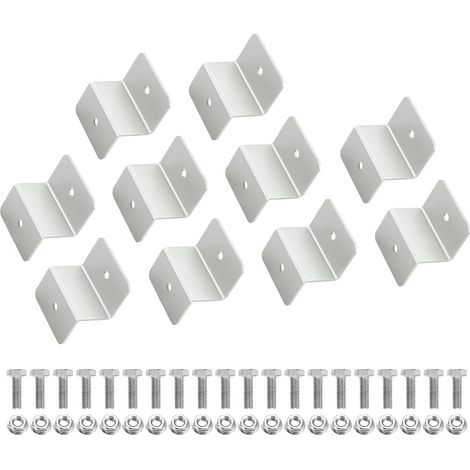 10 Pièces Équerre en Forme de Z, 30mm Supports de Panneaux Solaires en Alliage d'Aluminium Supports Légers en Z de Panneaux Solaires avec Écrous et Boulons pour Toit RVs, Argent (1/5)
