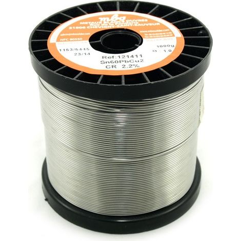 Bobine de trimétal en étain 1kgr 1mm. 60/38/2 Mbo 121411