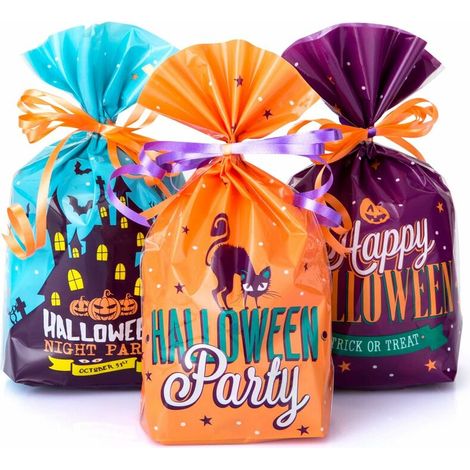 Lot de 150 Sacs à Bonbons Halloween Trick Or Treat Pochette Sachet Chocolat Biscuit Sacs de Cadeaux,- Lefou (1/5)