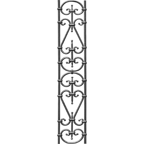 Pannello decorativo stile moderno per recinzioni - Altezza 900mm Larghezza 175mm in tondo Ø12mm - Ferro battuto - Saldatura (1/2)