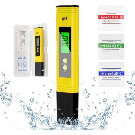 Testeur de pH professionnel portable – Plage de mesure 0-14 pH – Précision ±0,01 pH – Écran LCD rétroéclairé pour aquariums et piscines (1/5)