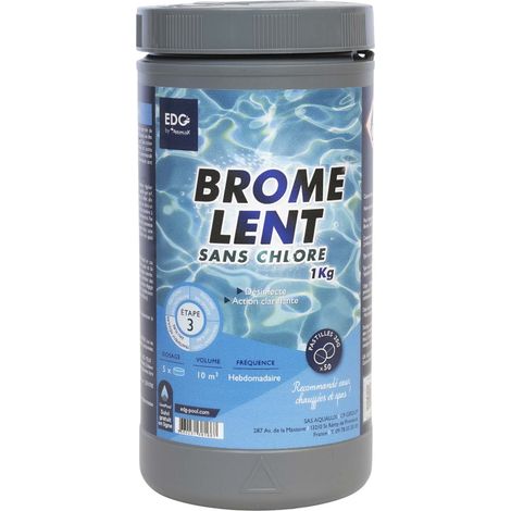 EDG – Désinfectant bromé pour spa et piscine – Pastilles 20g – Pot 1kg – Efficacité thermique pour eaux chauffées – Traitement inodore et non irritant