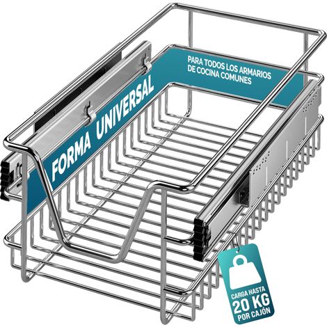 CASARIA® Cajón Telescópico Extraíble para Muebles Armarios de Cocina 30cm/40cm/50cm/60cm Para armario de 30cm de ancho