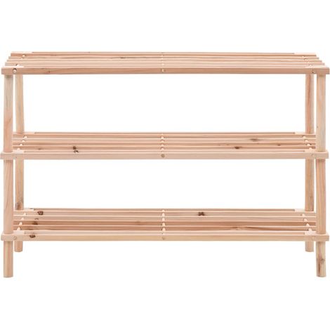 Armoire à Chaussures, Meuble Étagère de Rangement, Range-chaussures à 3 étagères Bois de sapin solide OIB7777E (1/5)