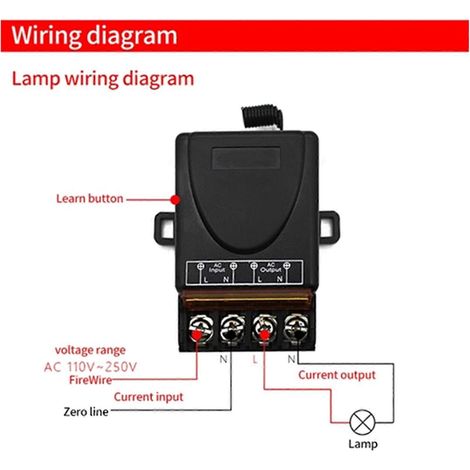 Récepteur relais 3X AC 220V 30A 1CH pour ouvre-porte de garage et portail (1/5)