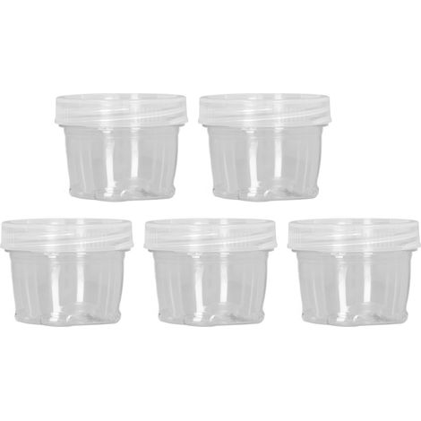 Lot de 5 boîtes à épices de camping en PET alimentaire transparent, contenant portable de 40 ml, distributeur d'épices pour pique-nique et barbecue en plein air, blanc (1/5)