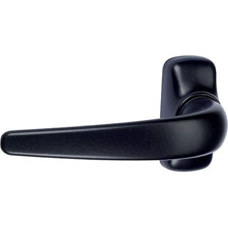 1 - Poignée de porte - Rosace carrée - Aluminium noir - Ressort de rappel - Pour intérieur - Noir - 8x8 cm (1/2)