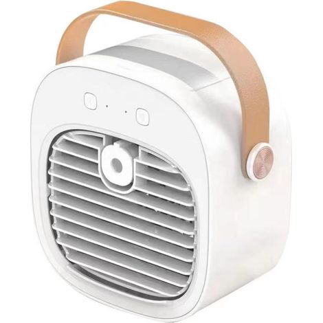 Mini ventilateur de bureau avec humidificateur intégré, rechargeable par USB (1/5)