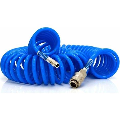 15m de Tuyau d'Air Comprimé, PU Tuyau Spirale pour Compresseur (1/4)