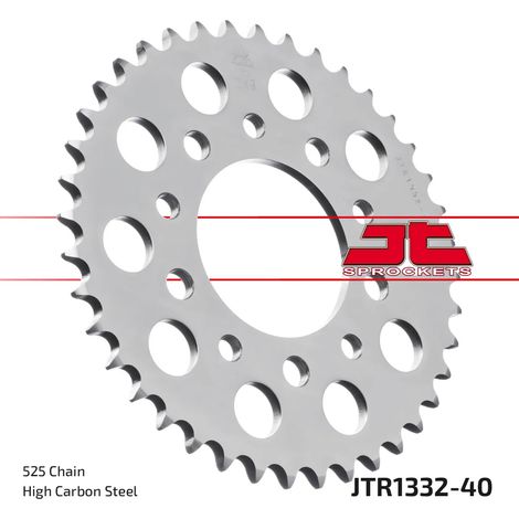 Pi帽贸n trasero de acero JT R1332-40, 40 dientes, tama帽o 525 (1/2)