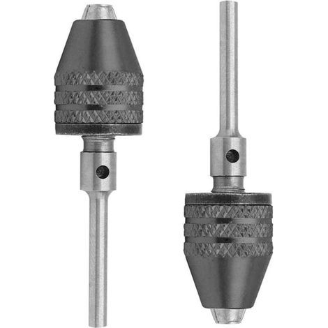 Pair 2PCS Mini Mandrin de Perçage sans Clé 3mm Mini Mandrin à 3 Mâchoires Adaptateur de Conversion Mandrin Autoserrant Capacity 0.3 à 3.4mm pour Ponceuse Électrique (1/5)