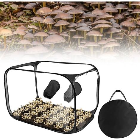 Still Air Box, Mushroom Growing Set, Portable Foldable PVC Mushroom Grow Box with 2 Arm Ports, Compact Air Box for Mushroom Lovers (1/5)