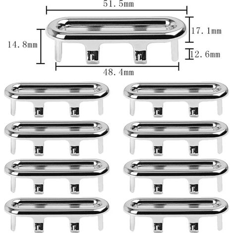 (Oval-12 PCS) Plastic Bathroom Kitchen Basin Sink Overflow Cover Ring Insert Replacement Chrome Hole Round Drain Cap Basin Accessories (1/4)