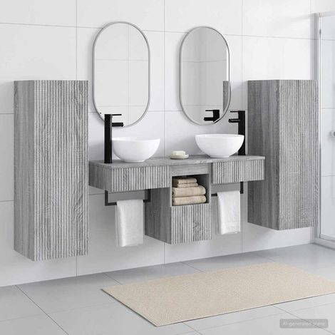 vidaXL Bathroom Furniture Set 5 pcs Grey Sonoma 33 x 34.5 x 100 cm (1/5)