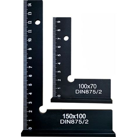 Zimmermannswinkel, 2-teiliger Präzisions-Rechtwinkelblock mit Skala, Aluminium 150x100mm & 100x70mm, verschiebbarer Winkel aus Metall für Maschineneinrichtung und Laborgebrauch