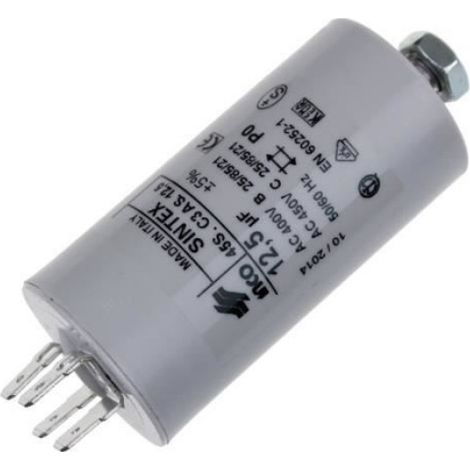 Condensateur - 12.5 µF - 450 V AC - Pour Moteur Monophasé - 1 Pièce