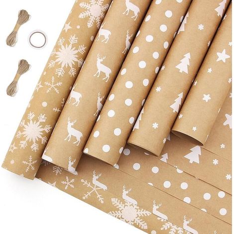 Bardusch-5 pcs Papier Cadeau Papier Cadeau Rouleau Papier Cadeau Noël 43cm3m Papier Cadeau Noël pour Enfant Emballage des Cadeaux de Noël, pour les fêtes, les anniversaires, les événements