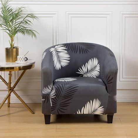 Housse De Fauteuil Extensible Housse De Chaise Imprimé Amovible Lavable Housse De Canapé Modern Revêtement De Fauteuil Pour Comptoir De Bar Salon Salle À Manger Réception Bureau (16) (1/5)