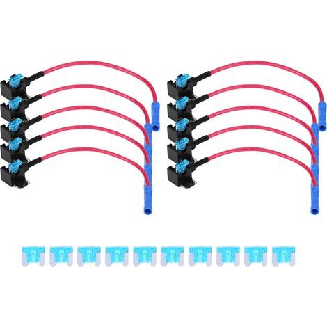 10 pièces Auto voiture ajouter Circuit fusible robinet adaptateur 15A Micro Mini lame porte-fusible (1/5)