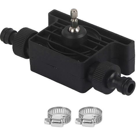 Pompe à eau/huile compacte portable à entraînement par perceuse électrique avec 2 connecteurs, pompe à huile noire (1/5)