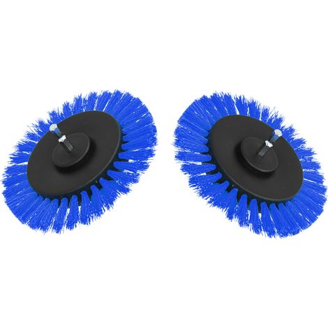 Lot de 2 têtes de brosse de 8,9 cm (3,5 pouces) pour perceuse électrique, embout durable pour la décoration de tapis (bleu) (1/5)