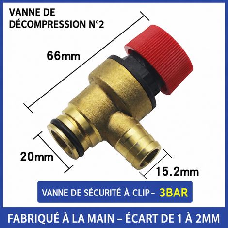 Soupape de sécurité en laiton n° 2 pour chaudière murale 3 bar 2 3bar réf 6209 – Livraison gratuite