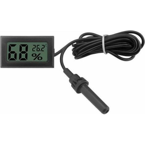 Digital thermometer hygrometer, 1.5m probe, LCD screen, for reptile incubator and aquarium (1/5)