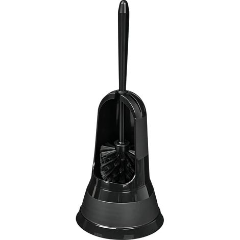 Cepillo para inodoro, base ventilada, limpieza eficaz, negro (1/2)
