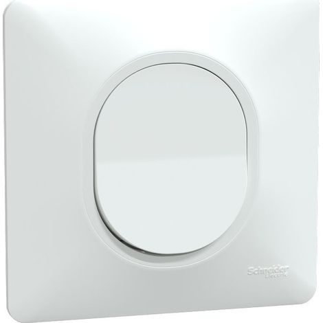 Schneider Electric – Bouton poussoir à fermeture 10AX S321206 – Blanc – Griffes montées – Plaque – 250V CA 50Hz – Certifié NF – IK04 – IP21 D (1/5)