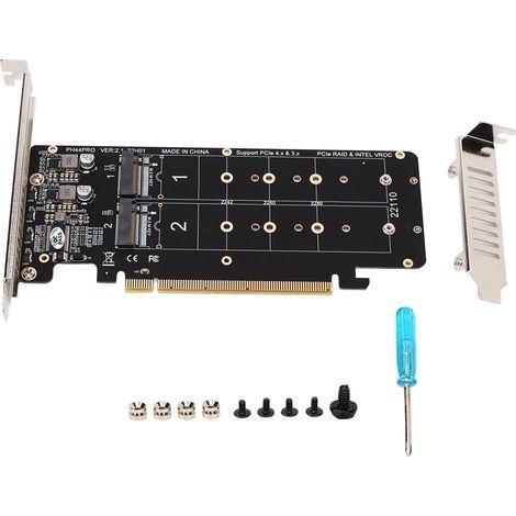 PCIe x16 to M.2 M KEY expansion card for NVMe x4 SSD with LED indicator, compatible with 2U servers and RAID (1/5)