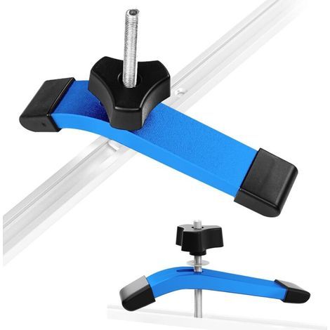 2 Pièces Ensembles Serre Joint Rail de Guidage de Type T, Alliage d'aluminium M8 Pinces à Fente en T pour établi de Serrage et à Dégagement Rapide, Pince de Compression Stable et Flexible (1/5)