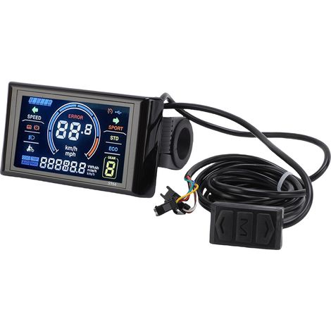 Écran LCD couleur pour vélo électrique 24V 36V 48V S966 et scooter électrique, compatible avec 2 cartes NFC et guidons de 22,2 mm. (1/5)