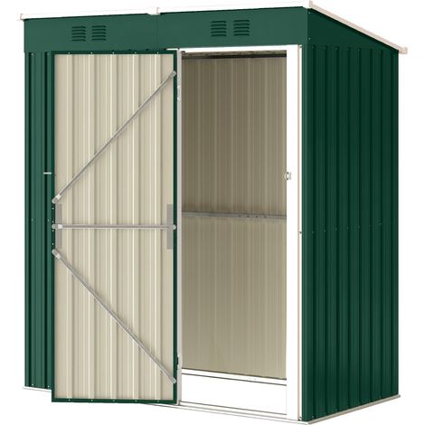 Abri de jardin extérieur avec porte à loquet et aérations pliable 163 x 90 x 179 cm vert pour salon pour jardin 1,37 (163 aérations, (1/5)
