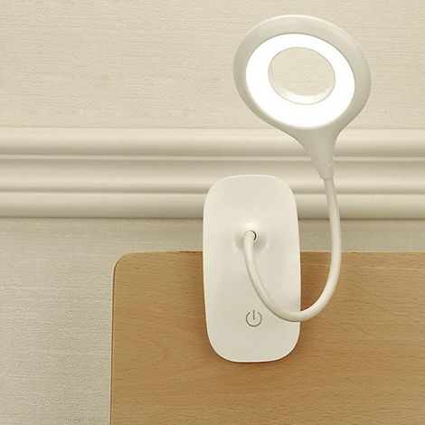 LED-Schreibtischlampe, USB-wiederaufladbare Klemmleuchte zum Lesen, 3 Beleuchtungsmodi und 3 Helligkeitsstufen (1/4)