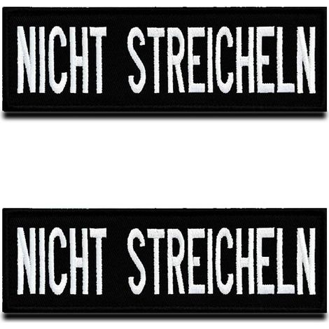 Lot de 2 emblèmes brodés « Ne pas déchirer » avec hook and loop Service Chien Militaire Patch pour chiens de taille moyenne et grande taille Gilet Harnais Vêtements (1/5)