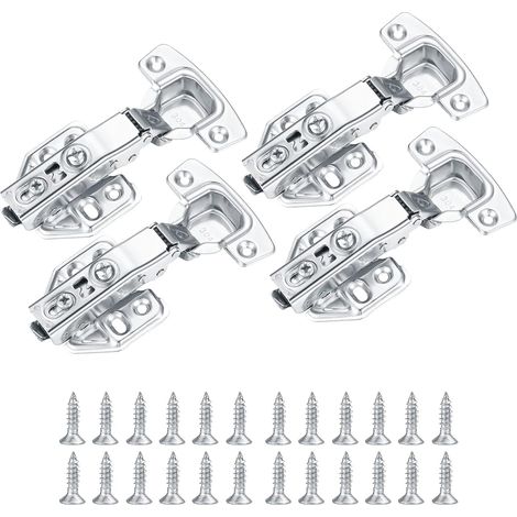 A set of 4 kitchen cabinet door hinges with soft-close function, suitable for cabinet and wardrobe doors.