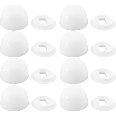 4 Pairs of 3.5 x 2 cm Plastic Toilet Bolt Caps to Cover Rusty Floor Bolts (1/5)