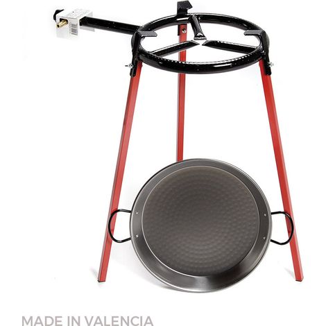 Kit Poele À Paella Polie 38cm Avec Trépied Et Bruleur Gaz 300mm. Vaello (1/2)