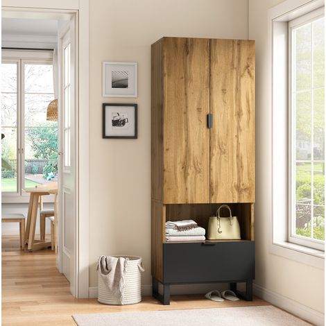 meuble rangement armoire 180x65x38 étagères tiroir OKMYHOME (1/5)
