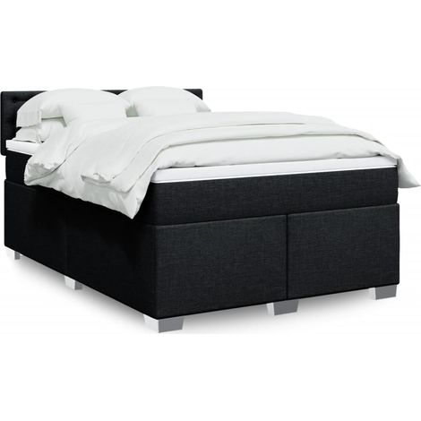 Boxspringbett mit Matratze Schwarz 160x200 cm Stoff