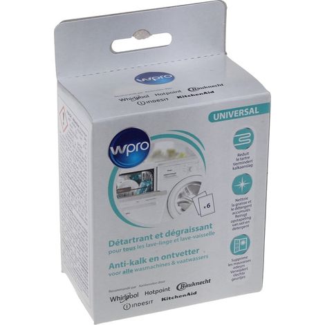 Wpro Desincrustante 3 en 1 incoloro para lavadora y lavavajillas