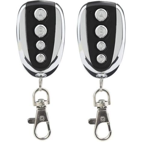 Set di 2 telecomandi universali per porte da garage e cancelli, 433 MHz con quattro canali - Sostituzione ideale