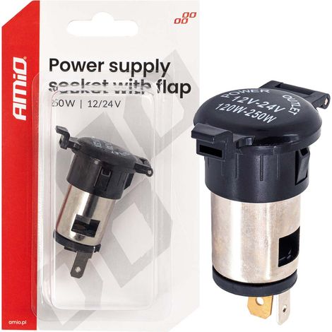 Toma de corriente adicional con tapa 250W 12V 24V amio-04434 (1/5)