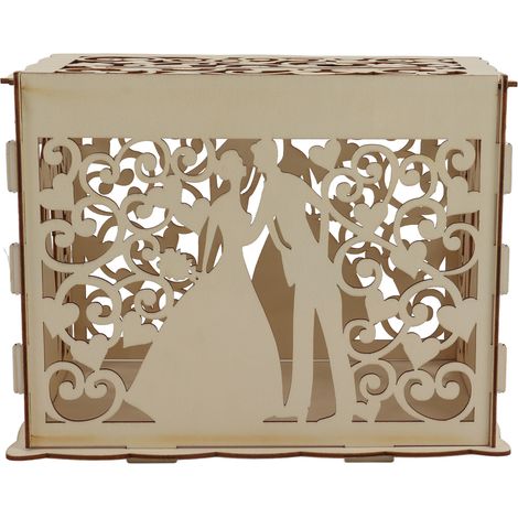 Boîte à cartes DIY pour mariage, coffret cadeau en dentelle, boîte de signature et rangement décoratif JM01777 (petite taille) (1/5)