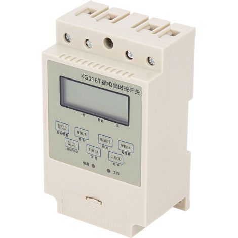 Minuterie électronique numérique à microprocesseur avec montage sur rail pour condensateur, 220 V, 25 A (1/5)