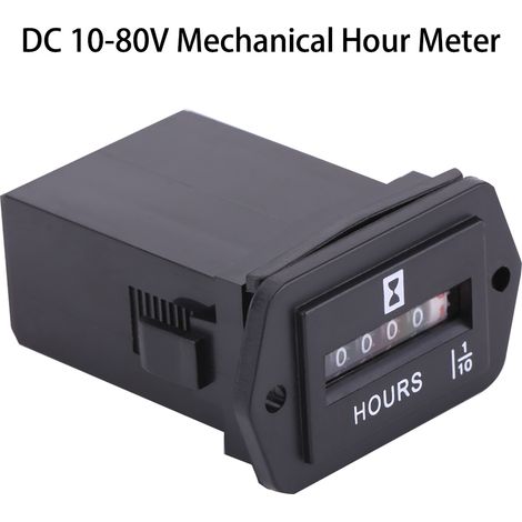 Compteur horaire mécanique 6-80 V CC pour moteur diesel, essence, générateur, bateau à moteur HM002 (1/5)