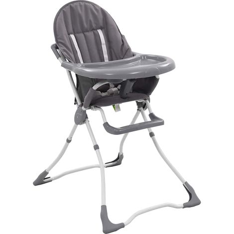 Trona de bebé gris y blanco vidaXL